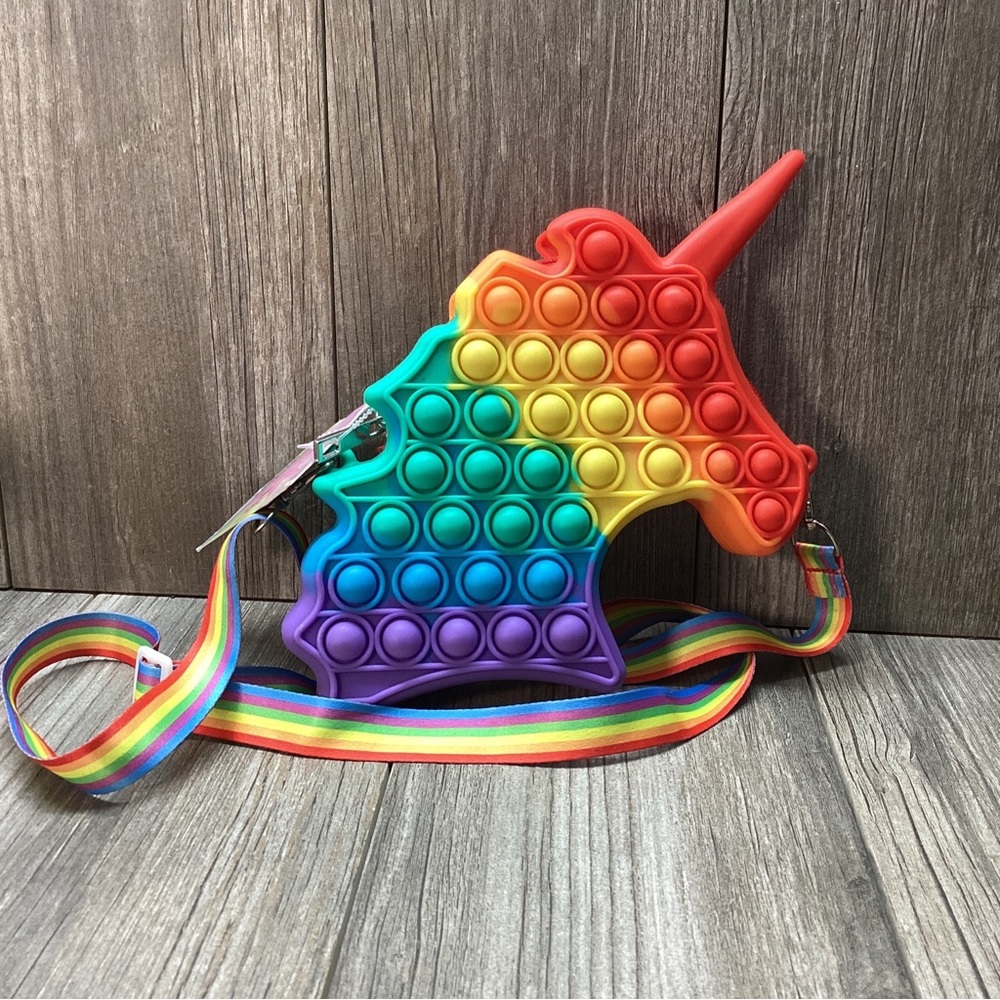 Unicorn Rainbow Crossbody Zippered Bag DANBAR Poppet Handbag Ages 8+